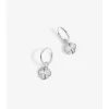 Simply Silver Sterling Silver 925 Diamond Cut Clover Huggie Hoop Earrings