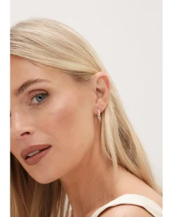 Simply Silver Sterling Silver 925 Polished Molten Hoop Earrings