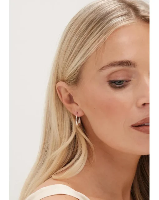 Simply Silver Sterling Silver 925 Polished Curved Hoop Earrings