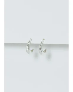 Simply Silver Sterling Silver 925 Polished Curved Hoop Earrings