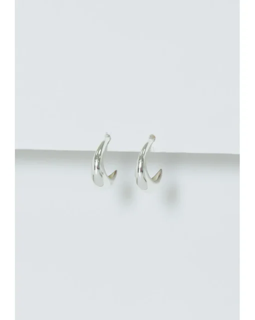 Simply Silver Sterling Silver 925 Polished Curved Hoop Earrings