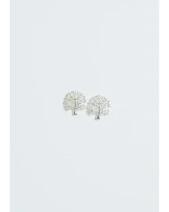 Simply Silver Sterling Silver 925 Polished Meaningful Tree Stud Earrings
