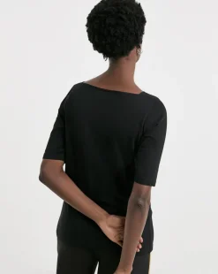 Slash Neck 3/4 Sleeve Top