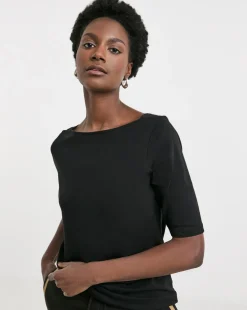 Slash Neck 3/4 Sleeve Top