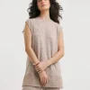 Sleeveless Crew Neck Cosy Longline Vest
