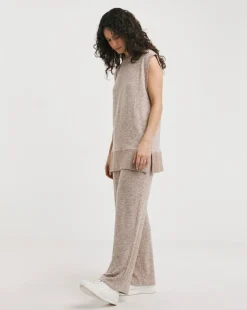 Sleeveless Crew Neck Cosy Longline Vest