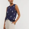 Sleeveless Linen Mix Shell Top