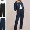 Slimma 2 Pack Pull On Tapered Trousers Regular