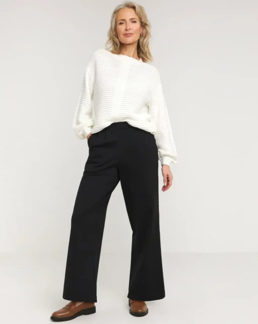 Slimma Black Comfort Fit Wide Leg Trouser Regular