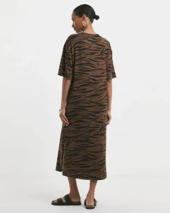 Soft Touch Half Sleeve Midi T-Shirt Dress