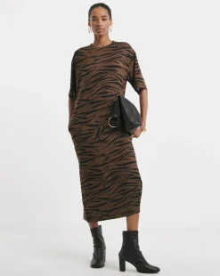 Soft Touch Half Sleeve Midi T-Shirt Dress