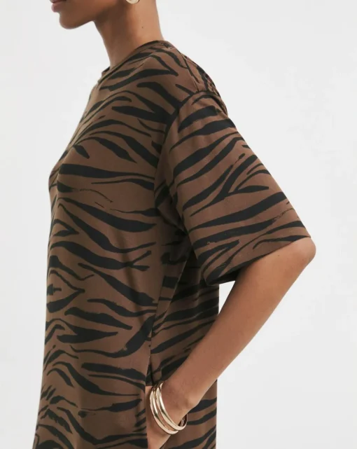 Soft Touch Half Sleeve Midi T-Shirt Dress