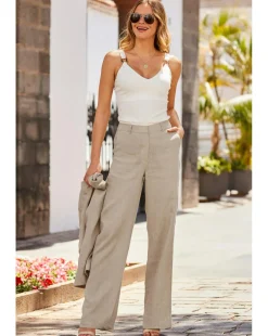 Sosandar 100% Linen Wide Leg