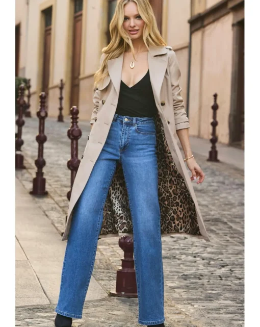 Sosandar Double Breasted Animal Lined Trench