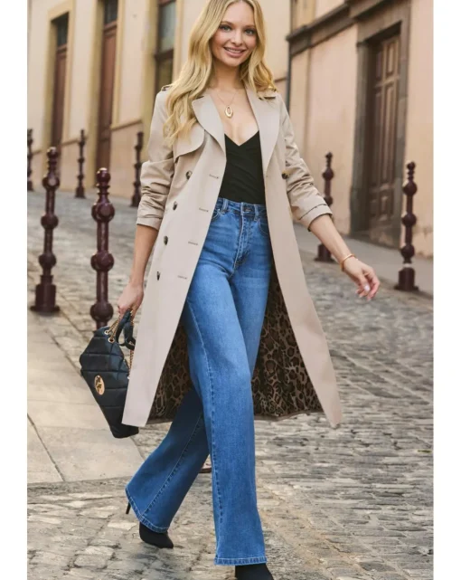 Sosandar Double Breasted Animal Lined Trench