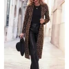 Sosandar Longline Faux Fur Leopard Coat