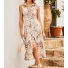Sosandar Natural Zebra Print Sleeveless Jersey Shirt Dress