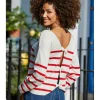 Sosandar Stripe Bow Back Detail Jumper