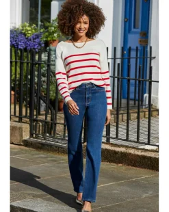 Sosandar Stripe Bow Back Detail Jumper