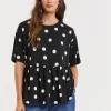 Spot Print Peplum T-Shirt