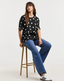 Spot Print Peplum T-Shirt