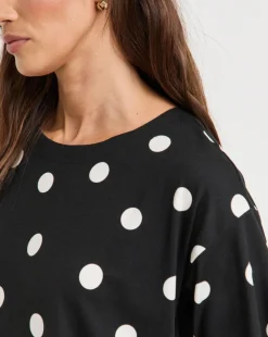 Spot Print Peplum T-Shirt