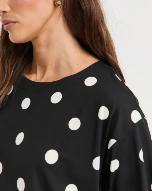 Spot Print Peplum T-Shirt