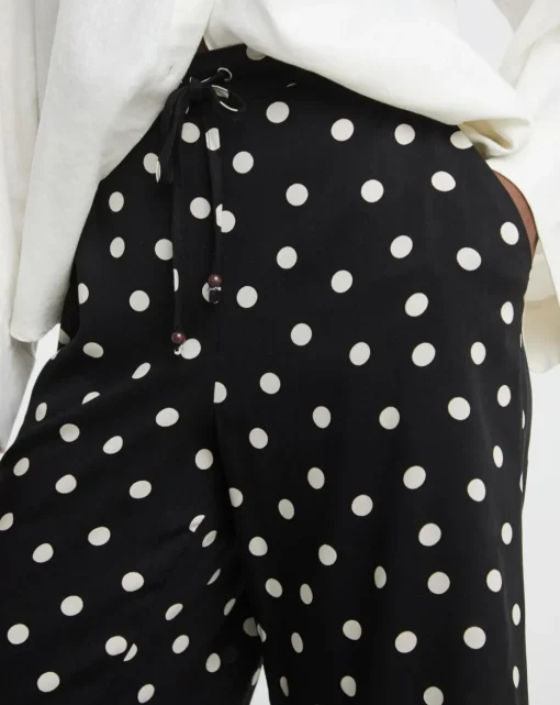 Spun Viscose Cropped Wide Leg Culotte