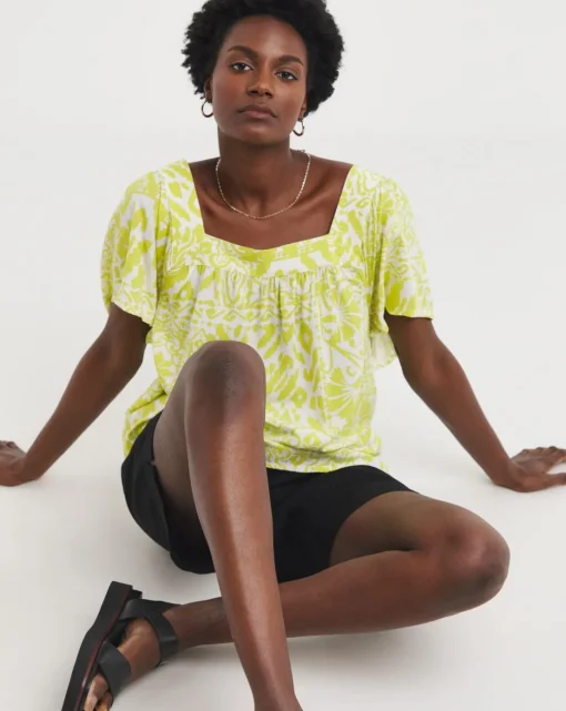 Square Neck Half Sleeve Top