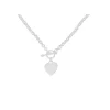 Sterling Silver Heart TBar Belcher Chain