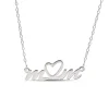 Sterling Silver Mum Necklet with central Heart