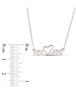 Sterling Silver Mum Necklet with central Heart