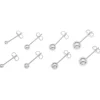 Sterling Silver Set of 4 Pairs 3-4-5-6mm Plain Studs