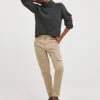 Stone Cotton Tapered Cargo Trouser