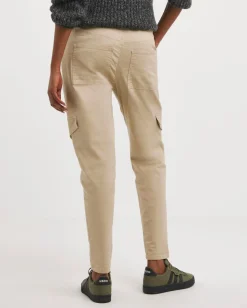 Stone Cotton Tapered Cargo Trouser