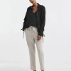Stone Linen Mix Tapered Trouser