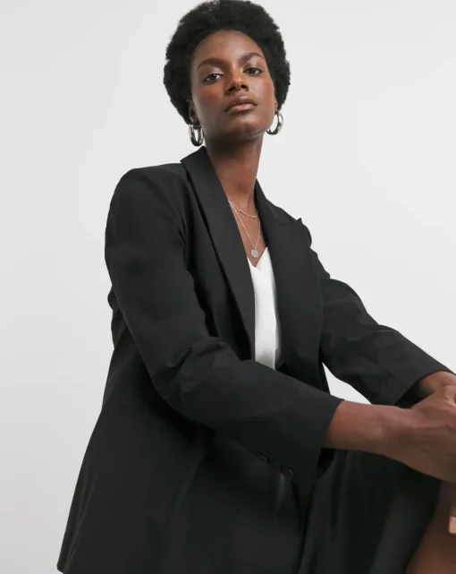 Stretch Poplin Single Breasted Blazer