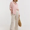 Stripe Oversized Shirt with Tab Detail