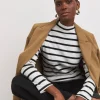 Stripe Turtle Neck Long Sleeve Top