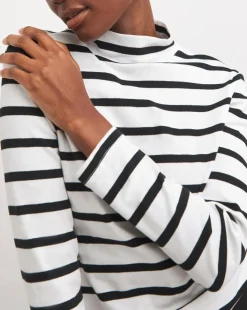 Stripe Turtle Neck Long Sleeve Top