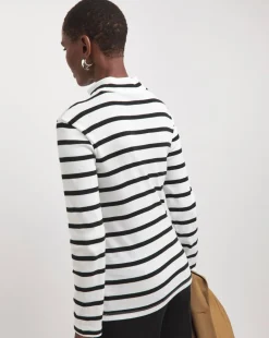Stripe Turtle Neck Long Sleeve Top