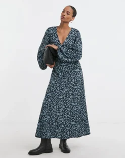 Textured Jersey Front Seam Maxi Dress