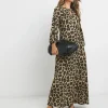 Textured Jersey Keyhole Maxi Dress