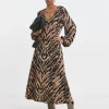 Textured Jersey Seam Front Maxi Dress