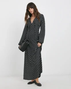 Textured Jersey Tie Detail Maxi Dress