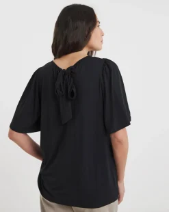 Tie Back Angel Sleeve Top