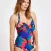 Tropical Padded Underwired Plunge Swimsuit