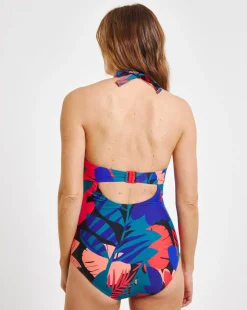 Tropical Padded Underwired Plunge Swimsuit