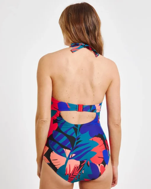 Tropical Padded Underwired Plunge Swimsuit