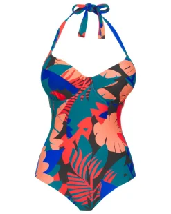 Tropical Padded Underwired Plunge Swimsuit